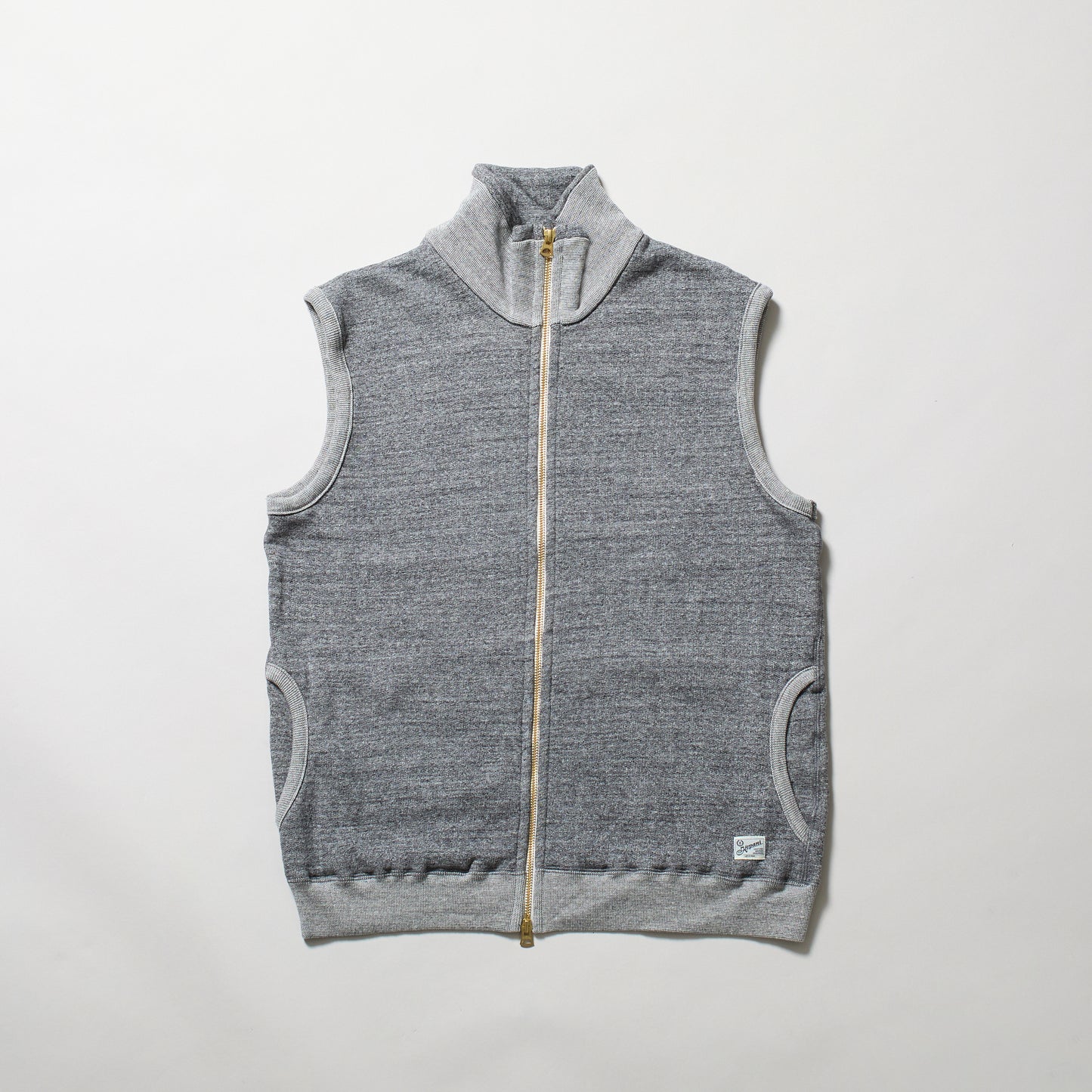 KP1407MS  PINACLE PARK  STAND COLLAR ZIP WAISTCOAT　